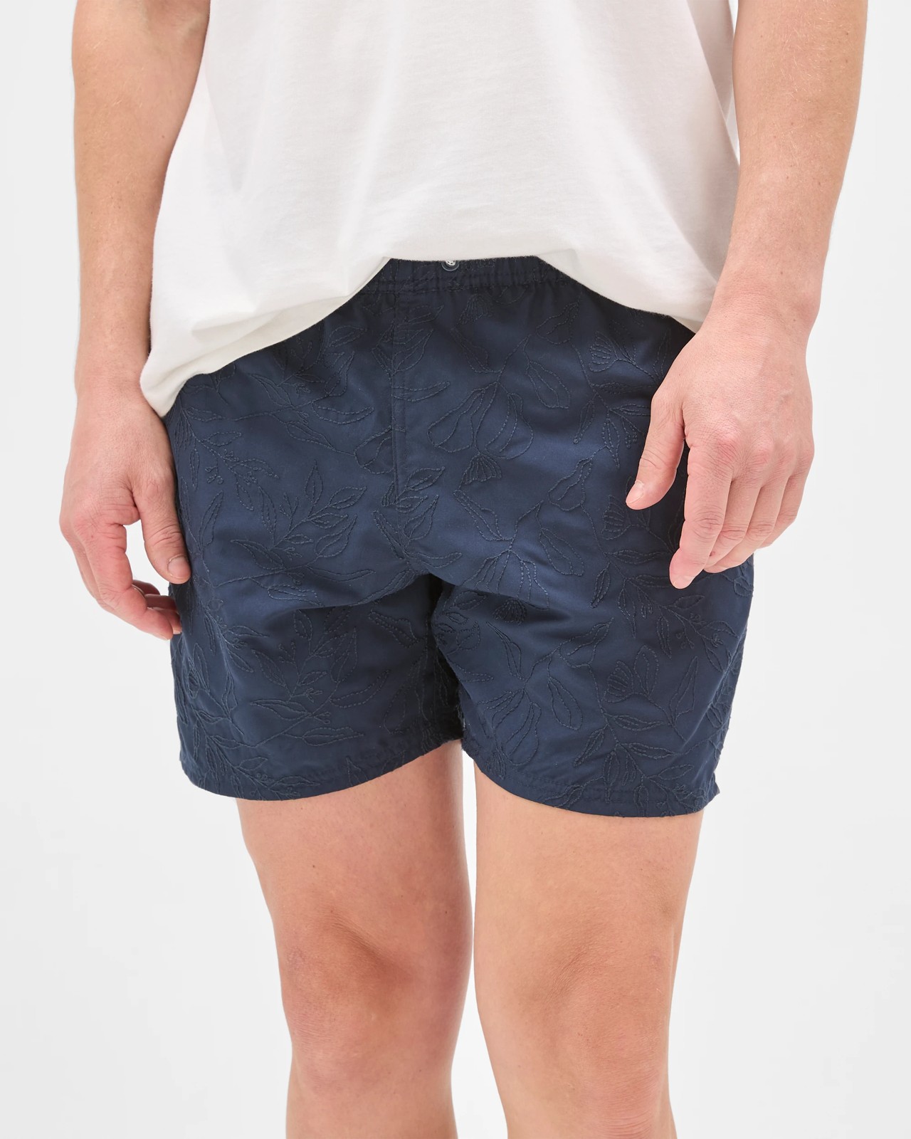 Embroidered Volley Shorts - Navy 5 of 5