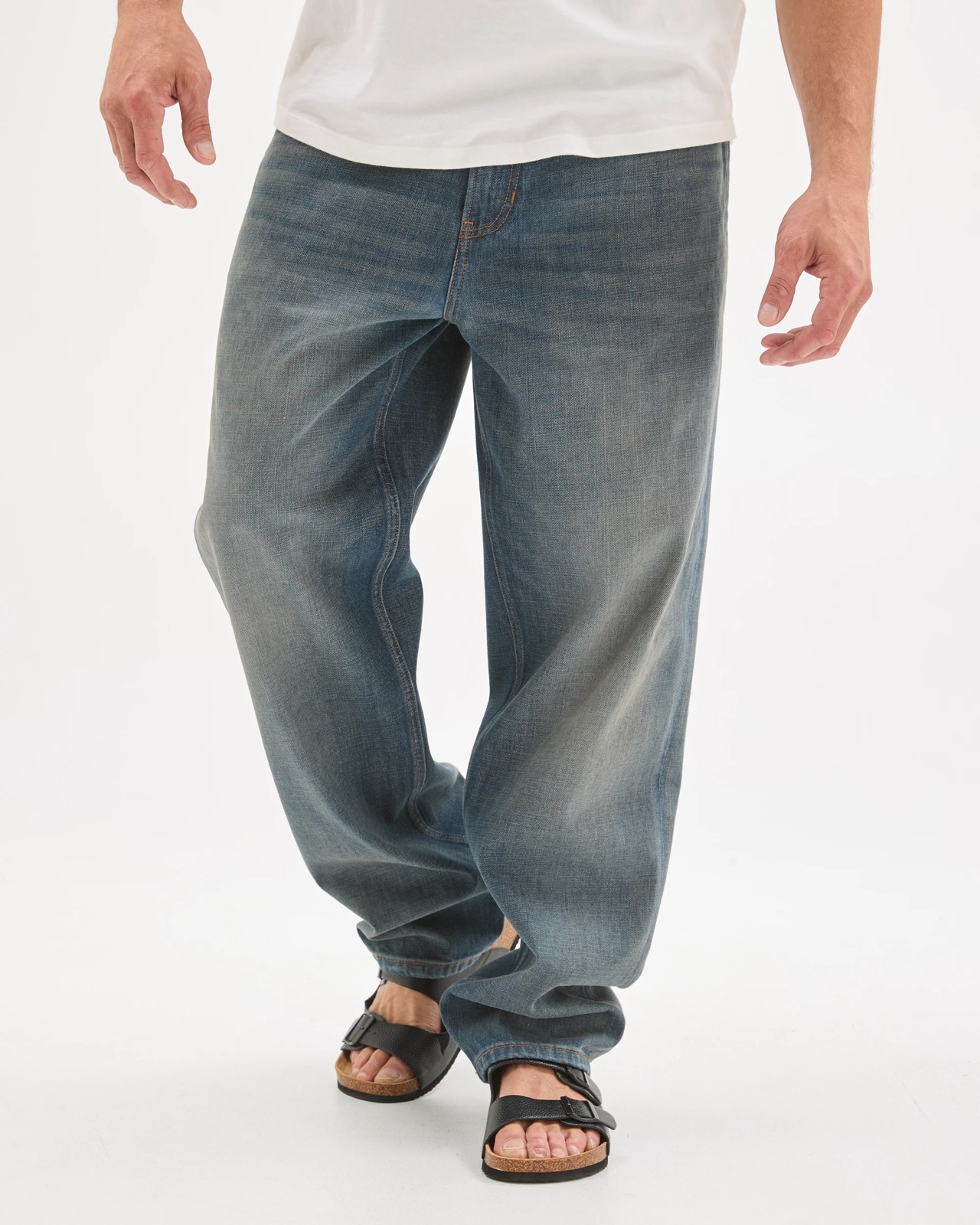 Relaxed Straight Fit Denim Jeans - Vintage Indigo Wash 2 of 6