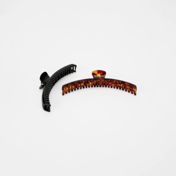 Tort and Black Hold All Claw Hair Clips, 2 Pack - OXX Haircare