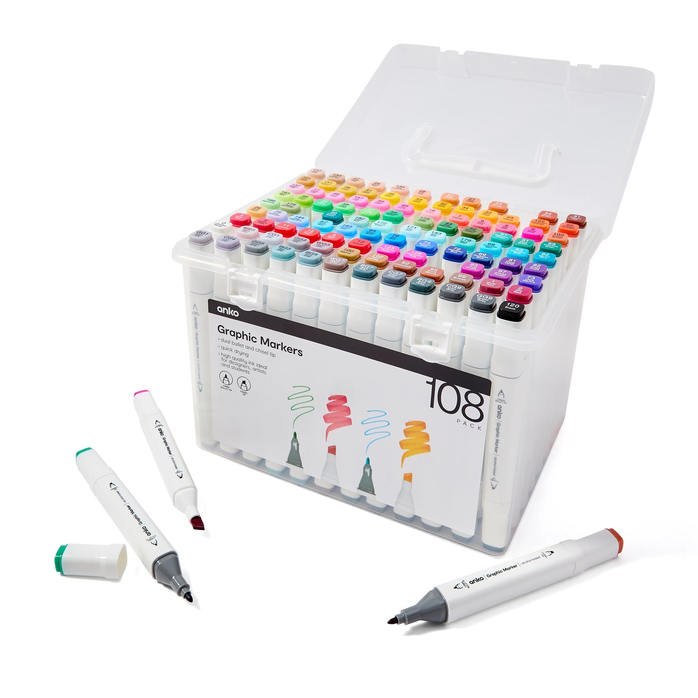 108 Pack Graphic Markers - Anko 3 of 6