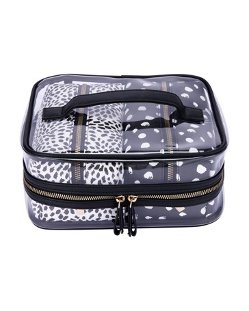 OXX Cosmetics 3 Piece Makeup Bag - Black and White
