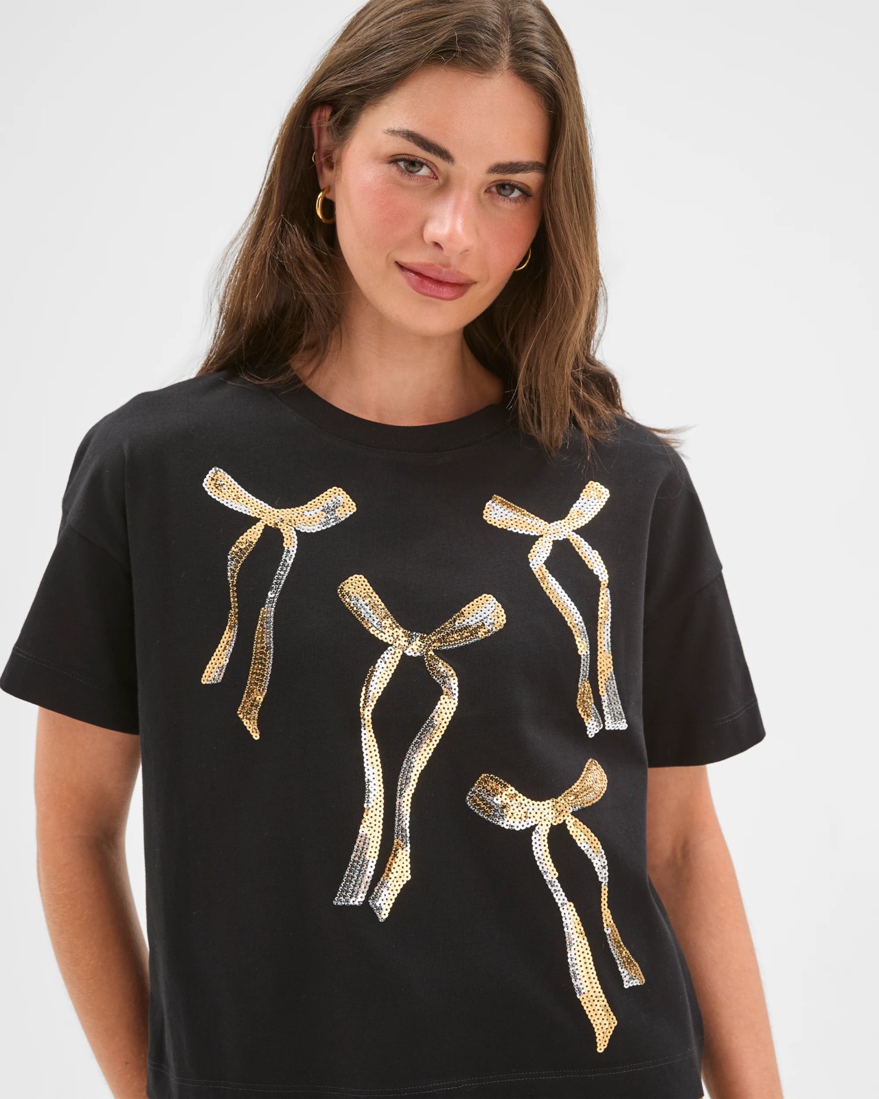 Petites Australian Cotton Boxy Crop Christmas Graphic T-Shirt 6 of 6
