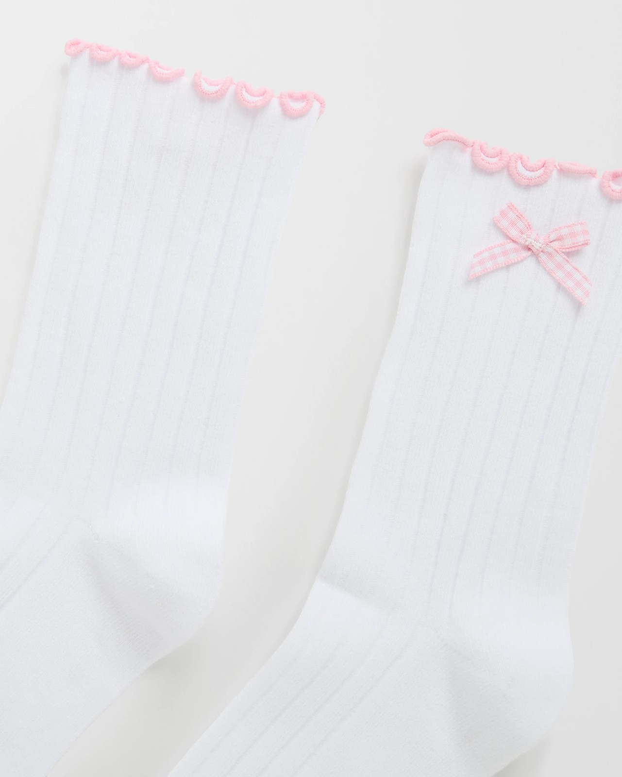 Australian Cotton Blend Frill Quarter Crew Socks - White Bow 2 of 3