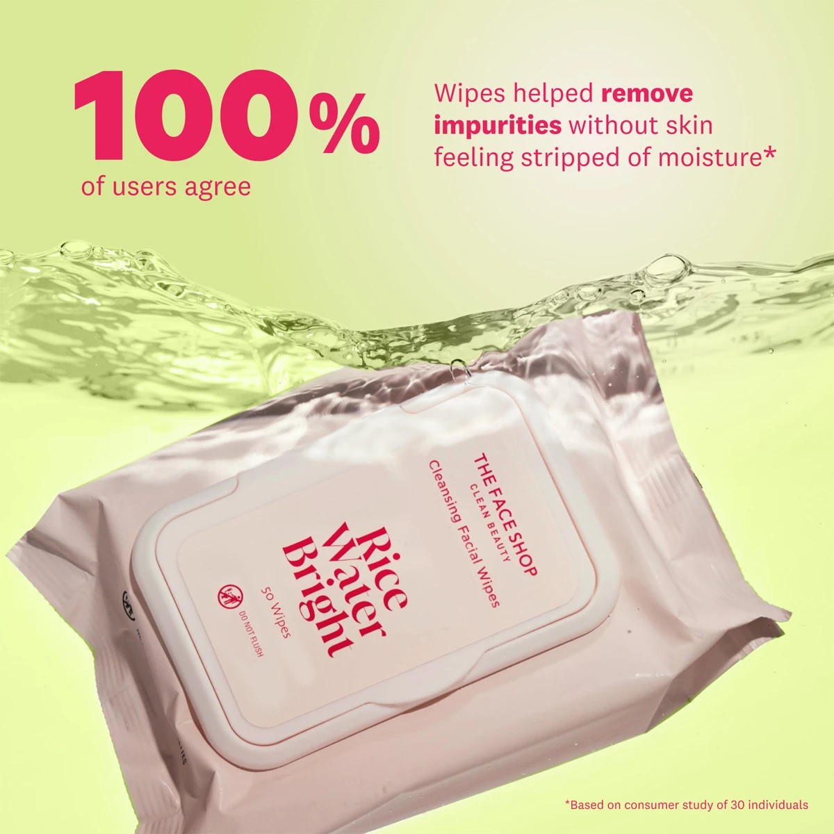 50 Pack The Face Shop Rice Water Bright Cleansing Wipes 6 of 6