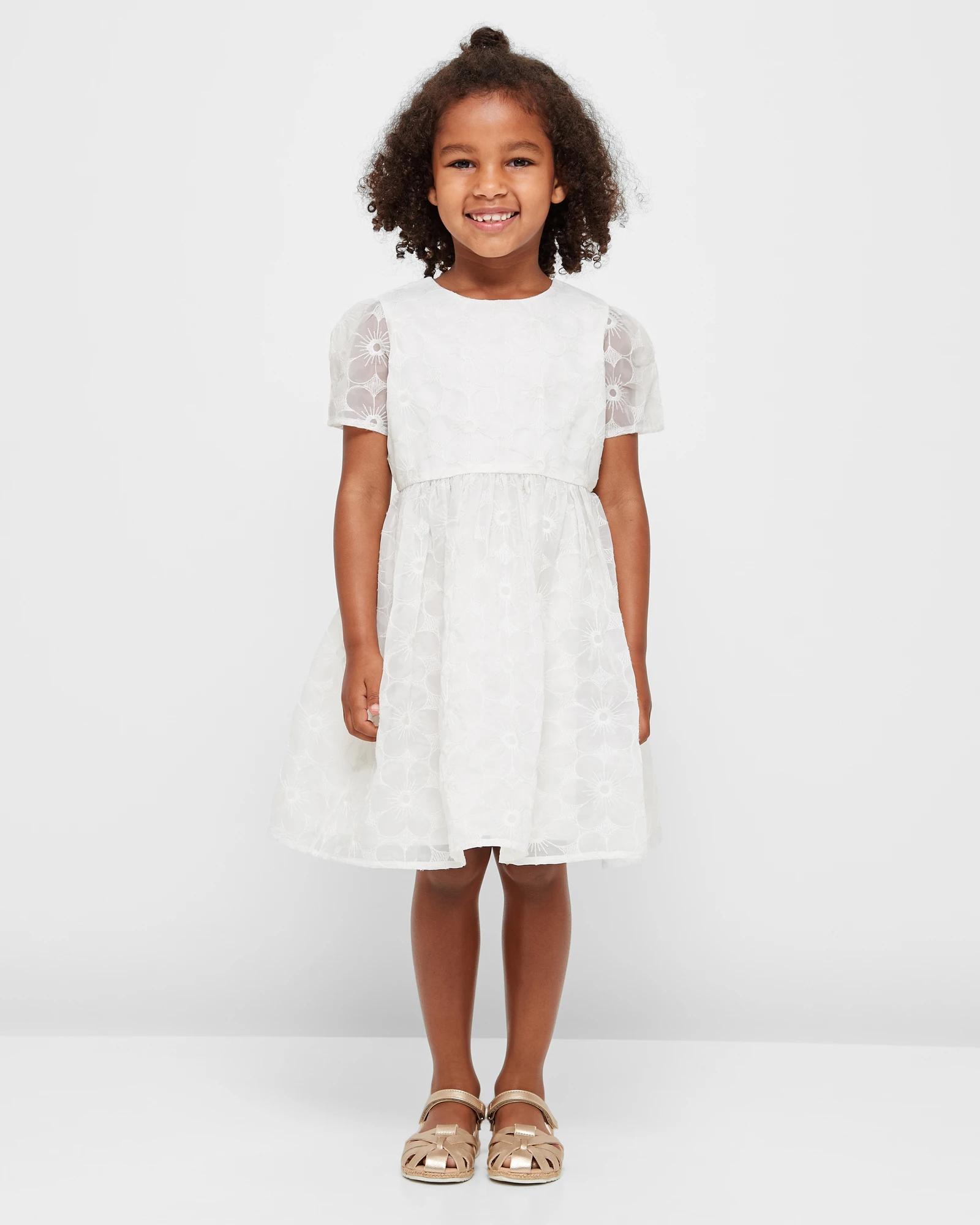 target white embroidered dress Embroidered Floral Dress
