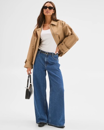 Lily Loves Denim Mid Rise Wide Leg Jeans