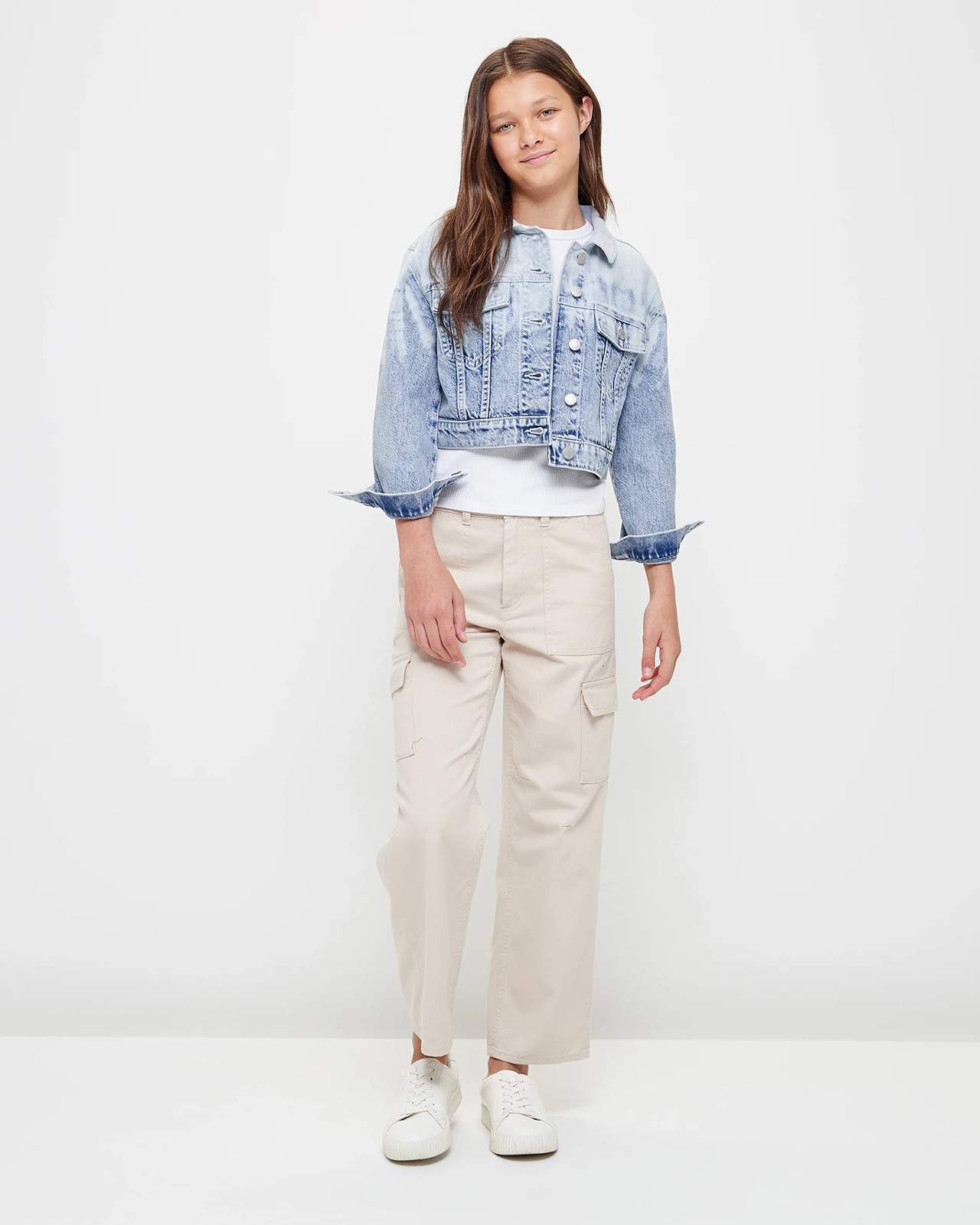 Denim Cropped Die-Dye Jacket 2 of 5