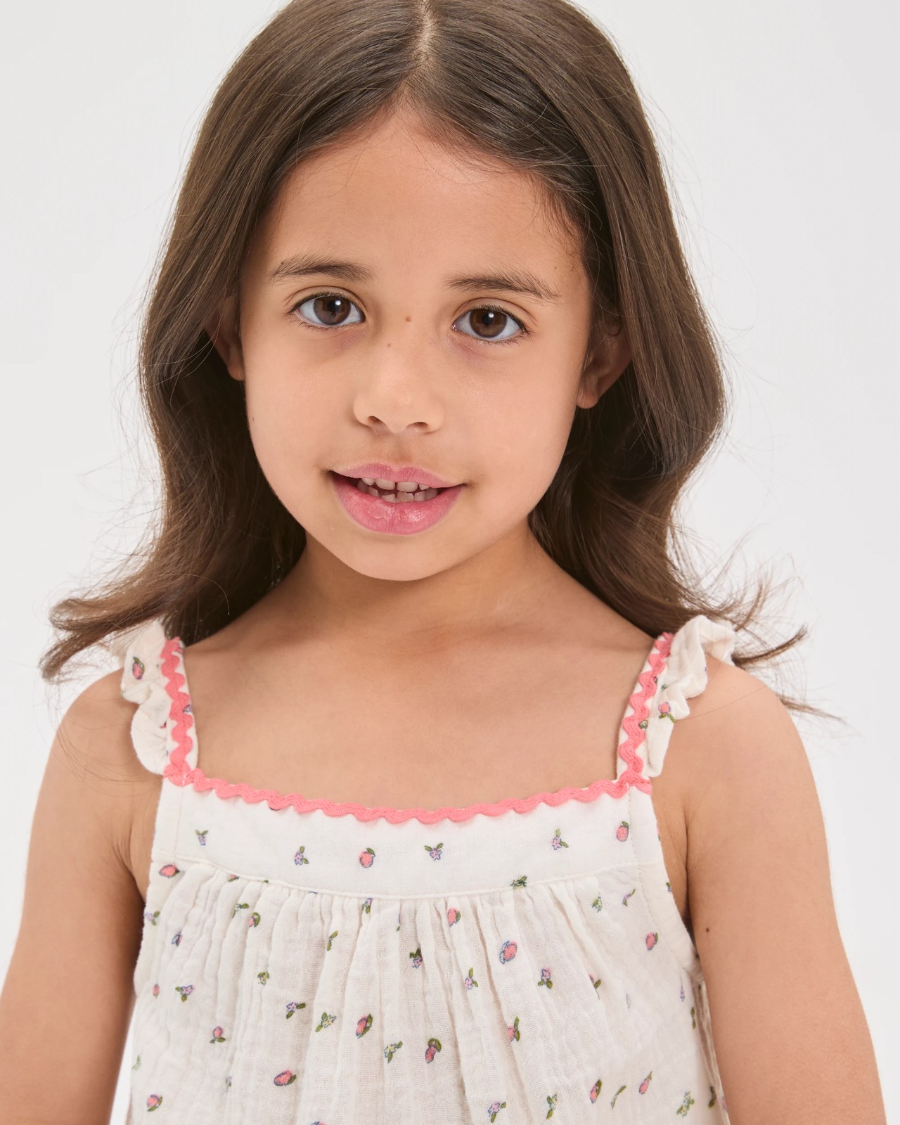 Australian Cotton Younger Girls Cami Woven Pyjama Set - Cream Fruit 3 of 6