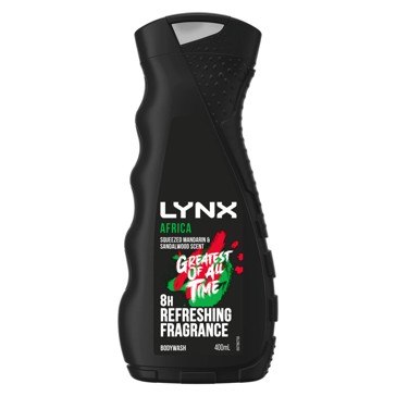 LYNX Africa 8-Hour Refreshing Fragrance Bodywash 400ml - Squeezed Mandarin and Sandalwood Scent