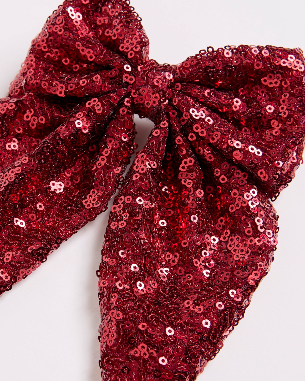 Sequin Christmas Bow Clip - Red 2 of 3