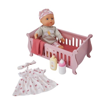 Talking Baby, Cot & Accessories, 6 Pieces - Anko