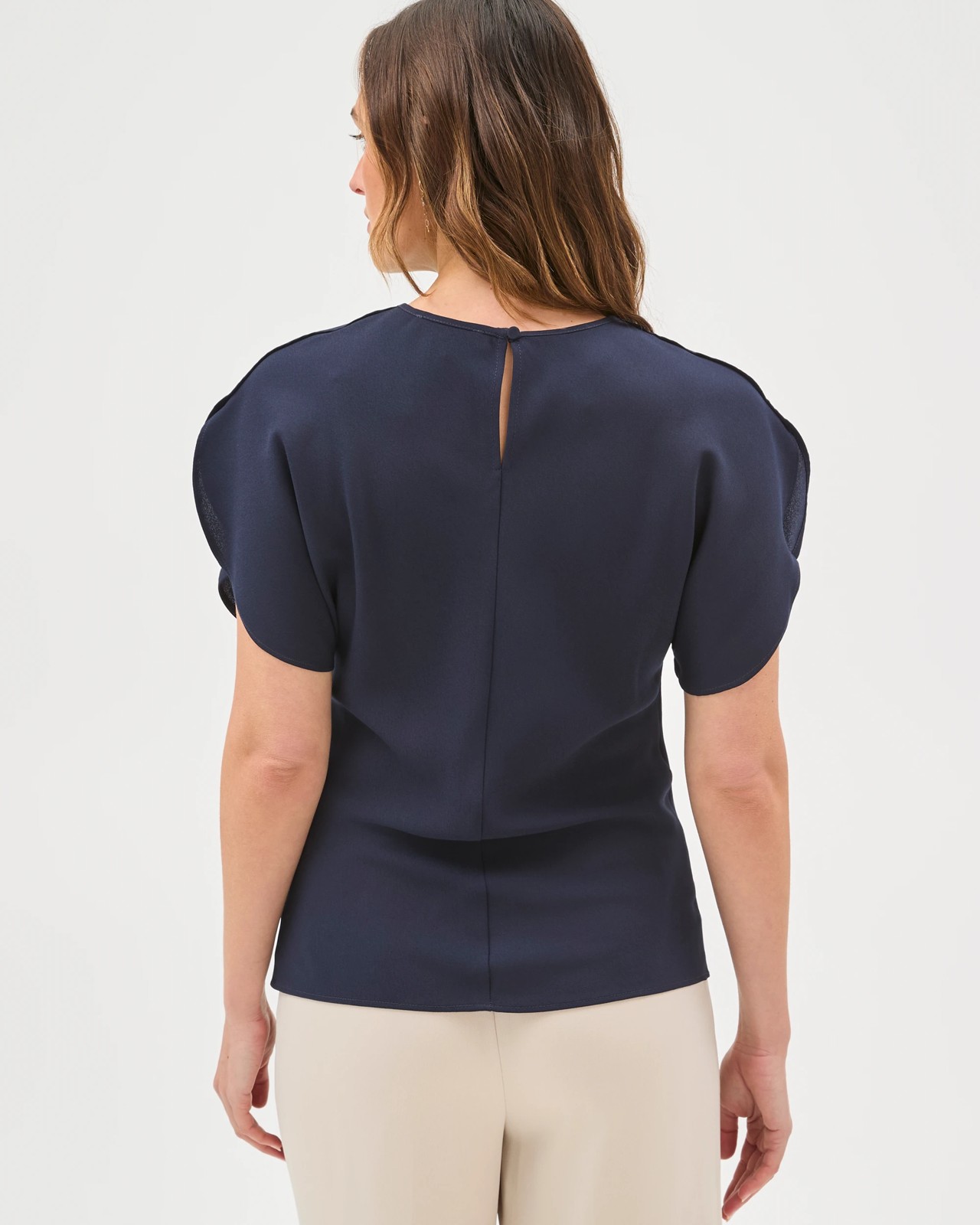 Preview Petal Sleeve Blouse - Ink Navy 6 of 6