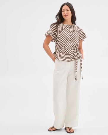 Preview Short Sleeve Belted Blouse