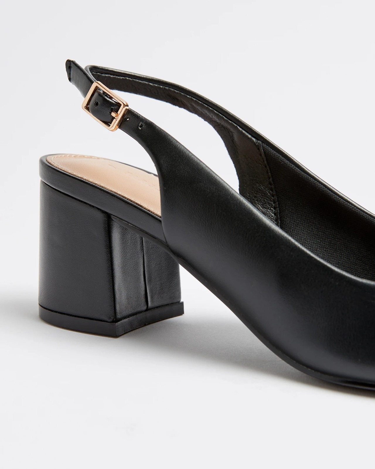 Darla V Sling Back Block Heel - Black