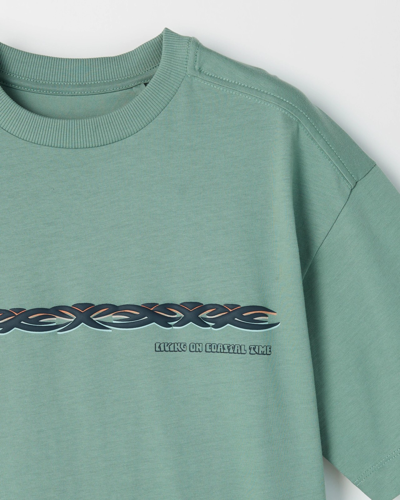 Australian Cotton Graphic Print T-Shirt - Surf Green 2 of 3