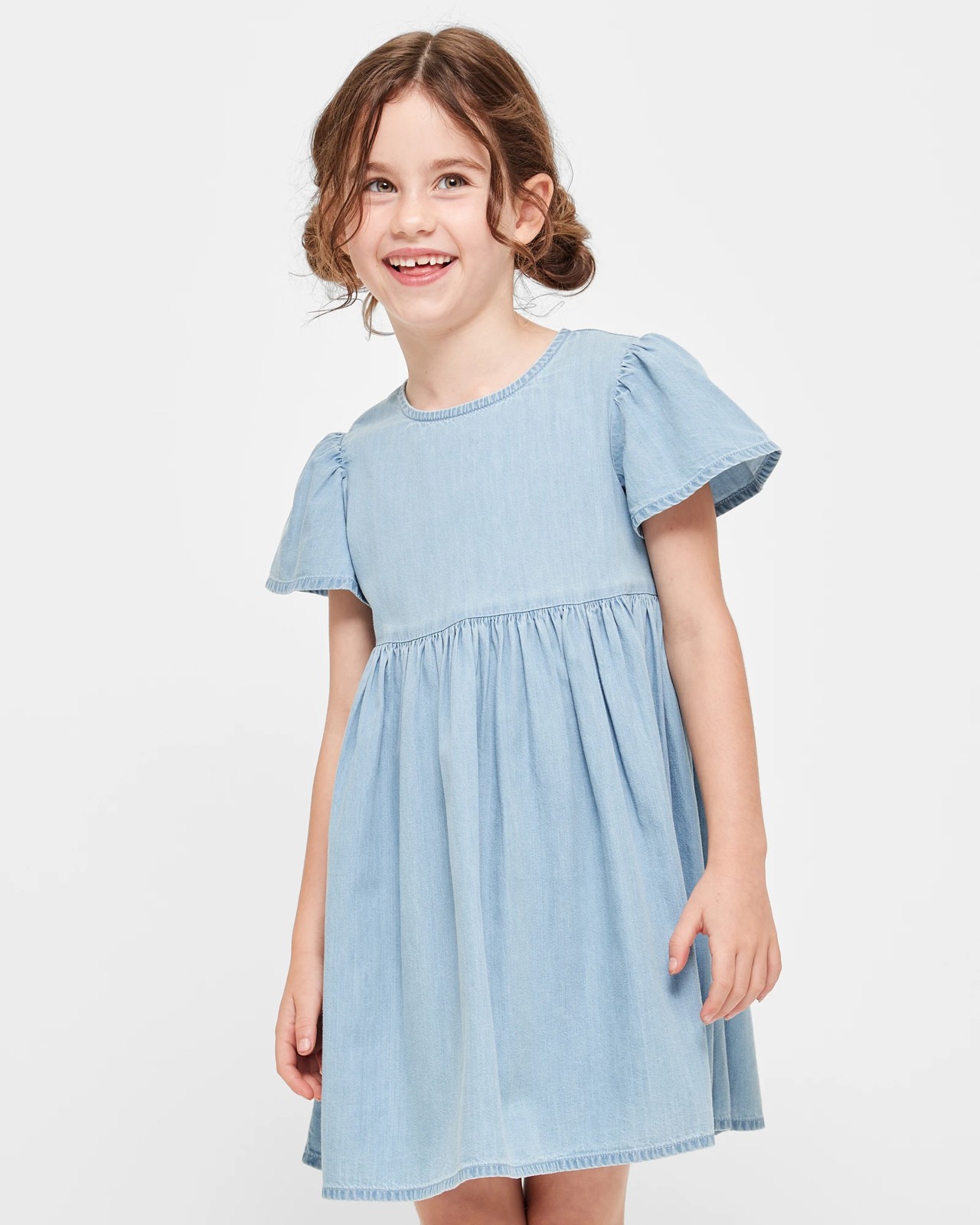 Chambray Flutter Sleeve Dress Target Australia