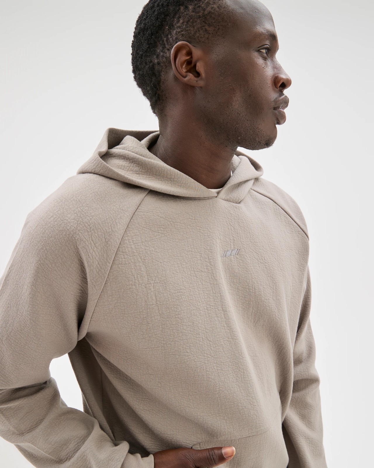 Active Crinkle Textured Hoodie - Fog 6 of 6