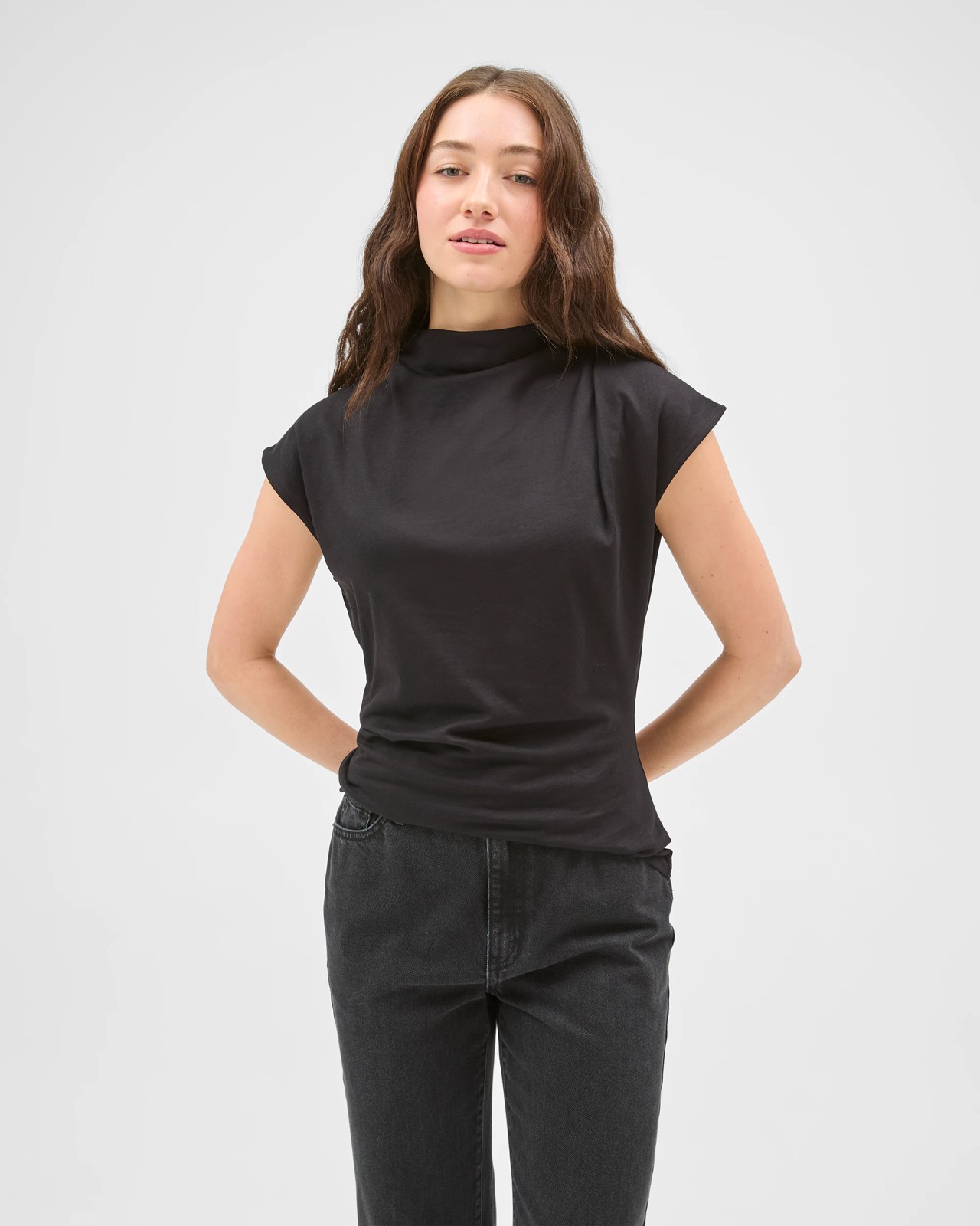 Lily Loves Australian Cotton Slouch T-Shirt - Black 2 of 5