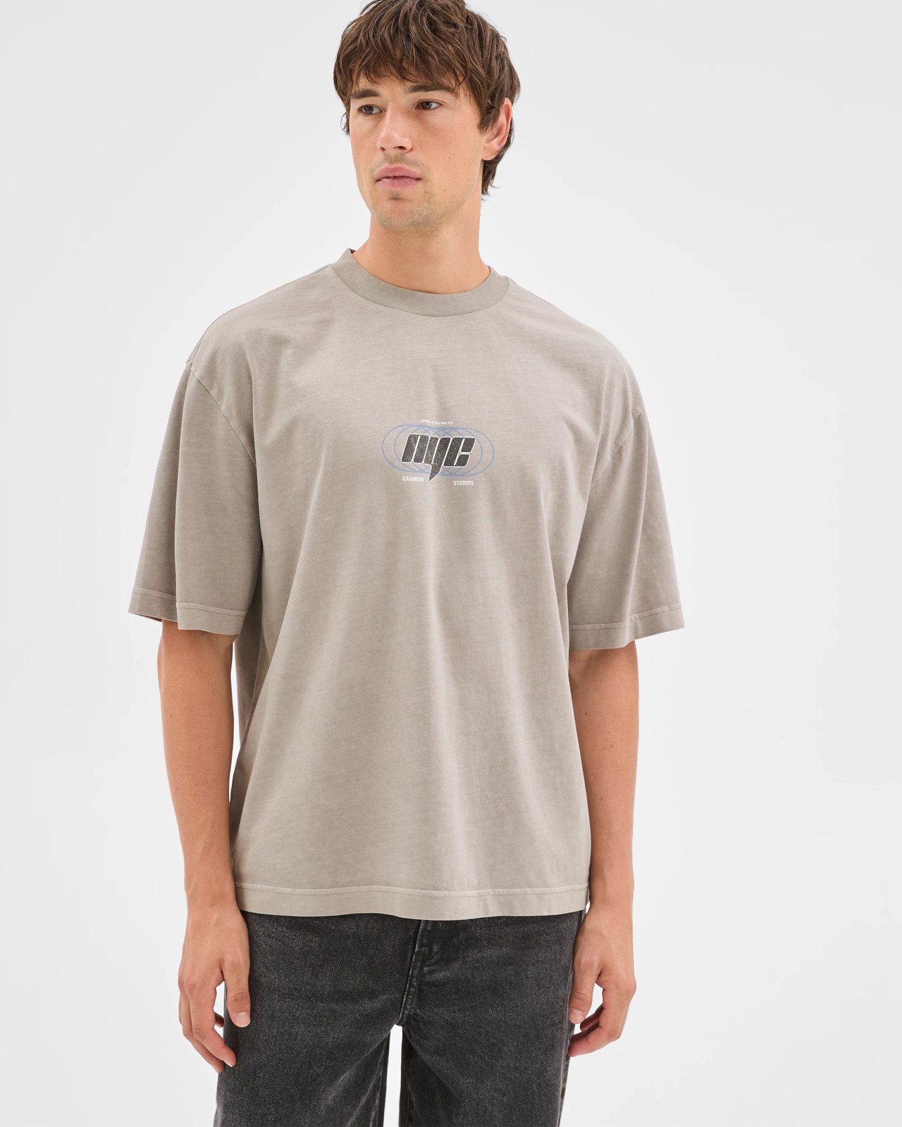 Commons Australian Cotton Boxy Fit Graphic T-Shirt - NYC Grey 2 of 6