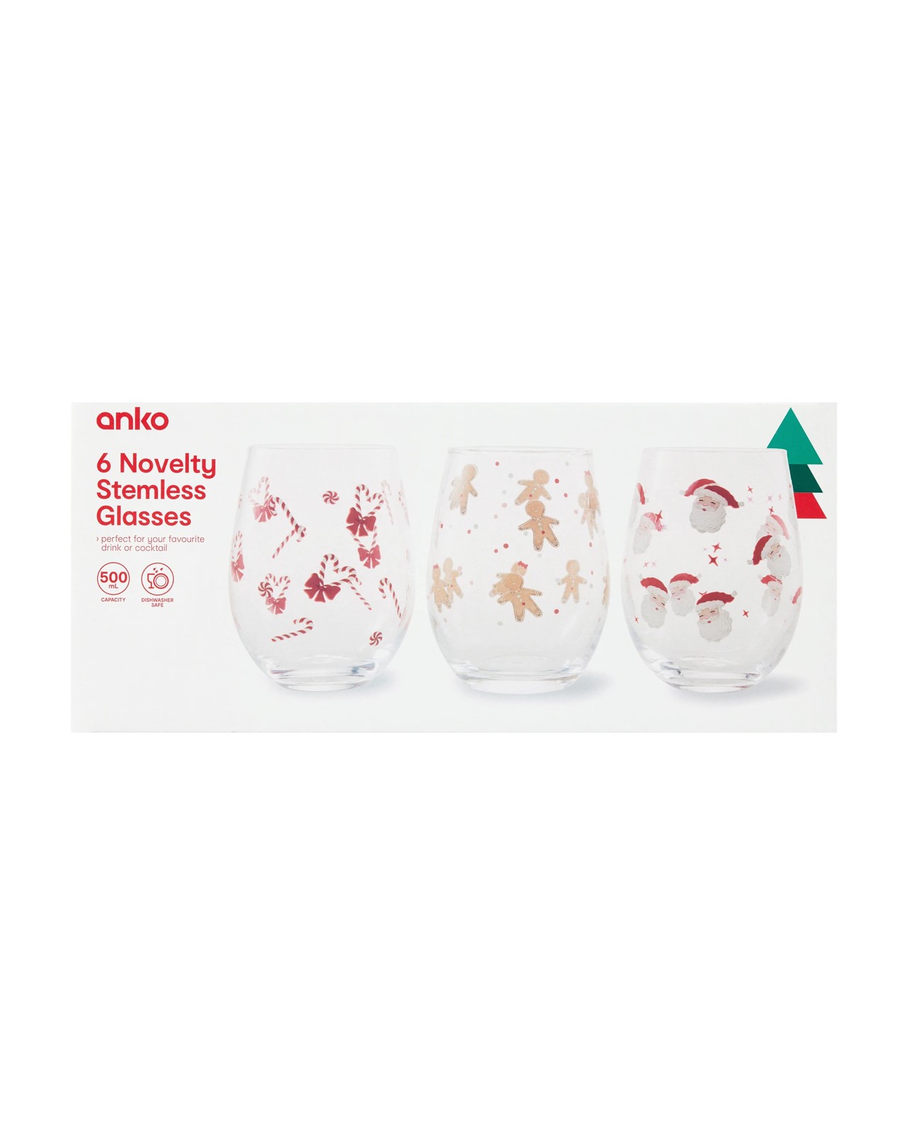 Anko 6 Novelty Stemless Glasses 5 of 5