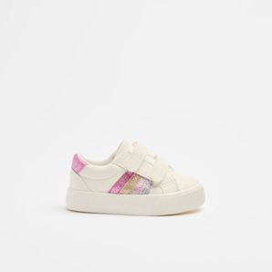 Baby Girls First Walker Double Strap Stripe Sneaker - Jinny