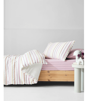 Frankie Waffle Stripe Seersucker Kids Quilt Cover Set