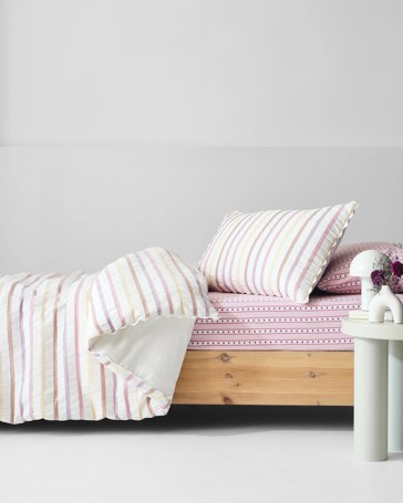 Frankie Waffle Stripe Seersucker Kids Quilt Cover Set