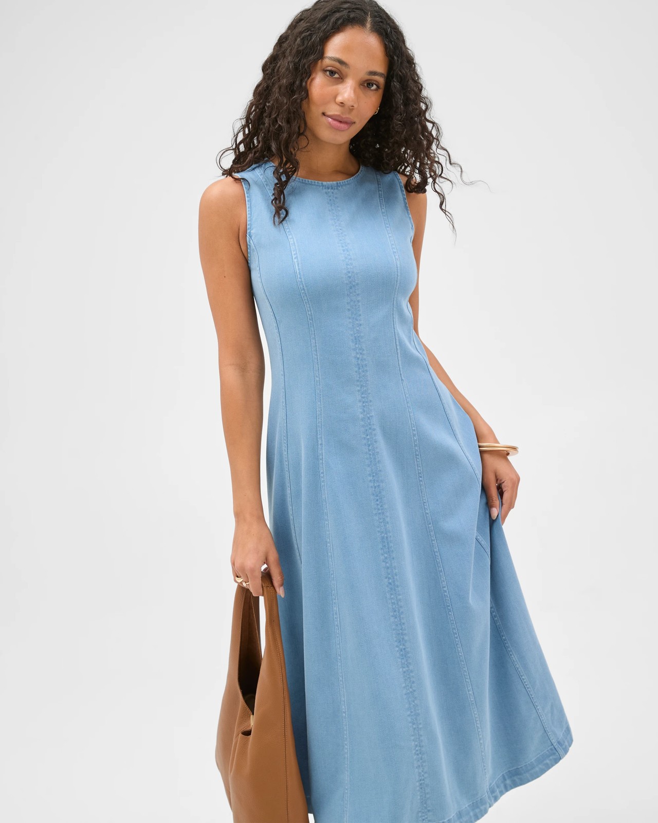 Denim Maxi Dress 2 of 6