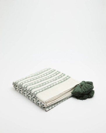 Coda Textured Throw - Oakmoss