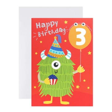 Connections from Hallmark 3rd Birthday Card - Monster