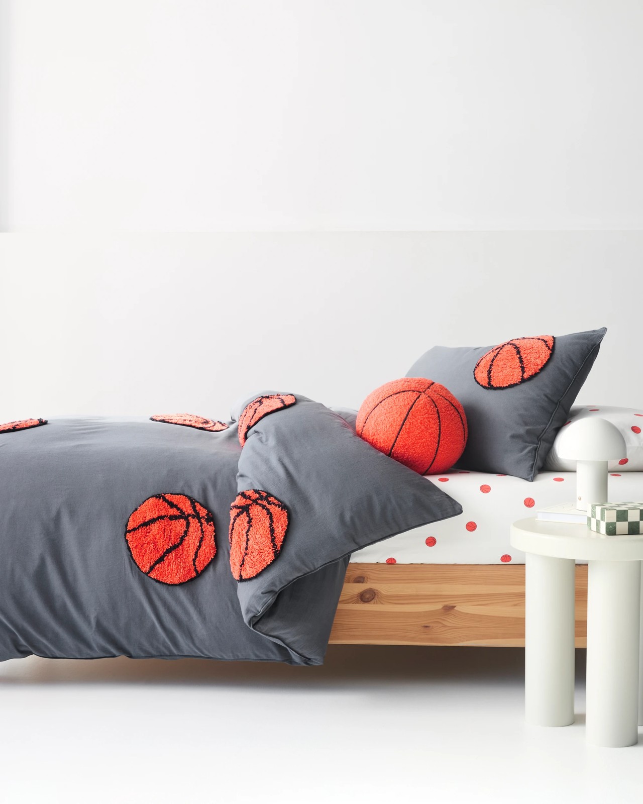 Bronny Textured Cotton Basketball Quilt Cover Set 2 of 6