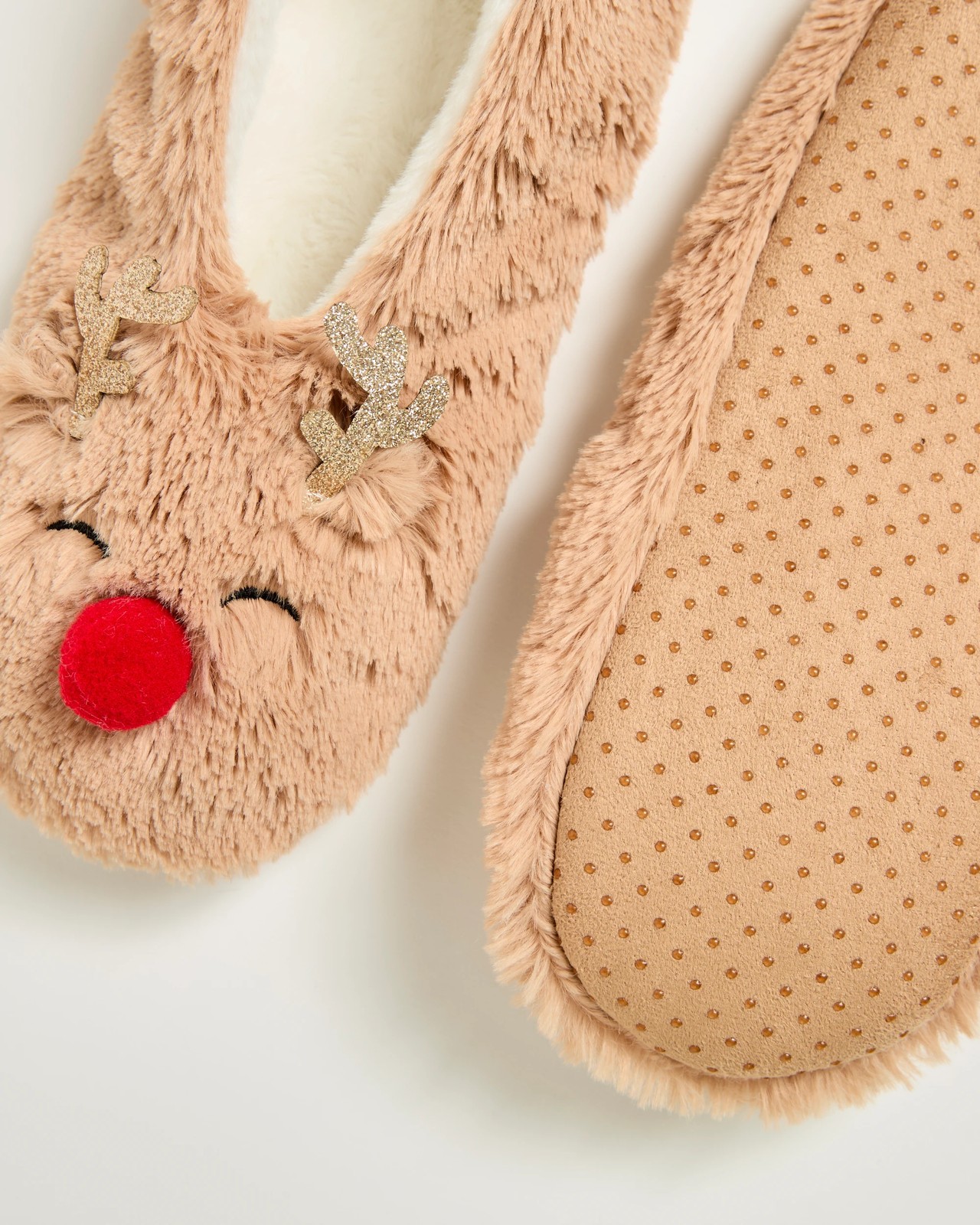 Christmas Bootie Socks - Reindeer Tan  3 of 4