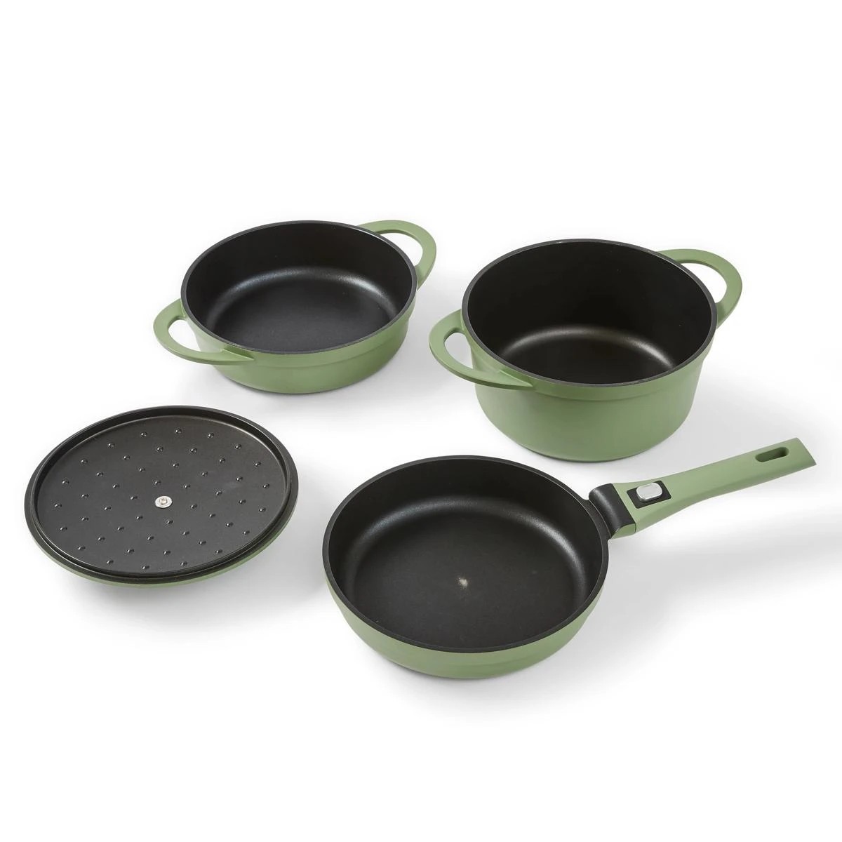 Anko 3 Piece Cast Aluminium Cookware Set - Green 6 of 6
