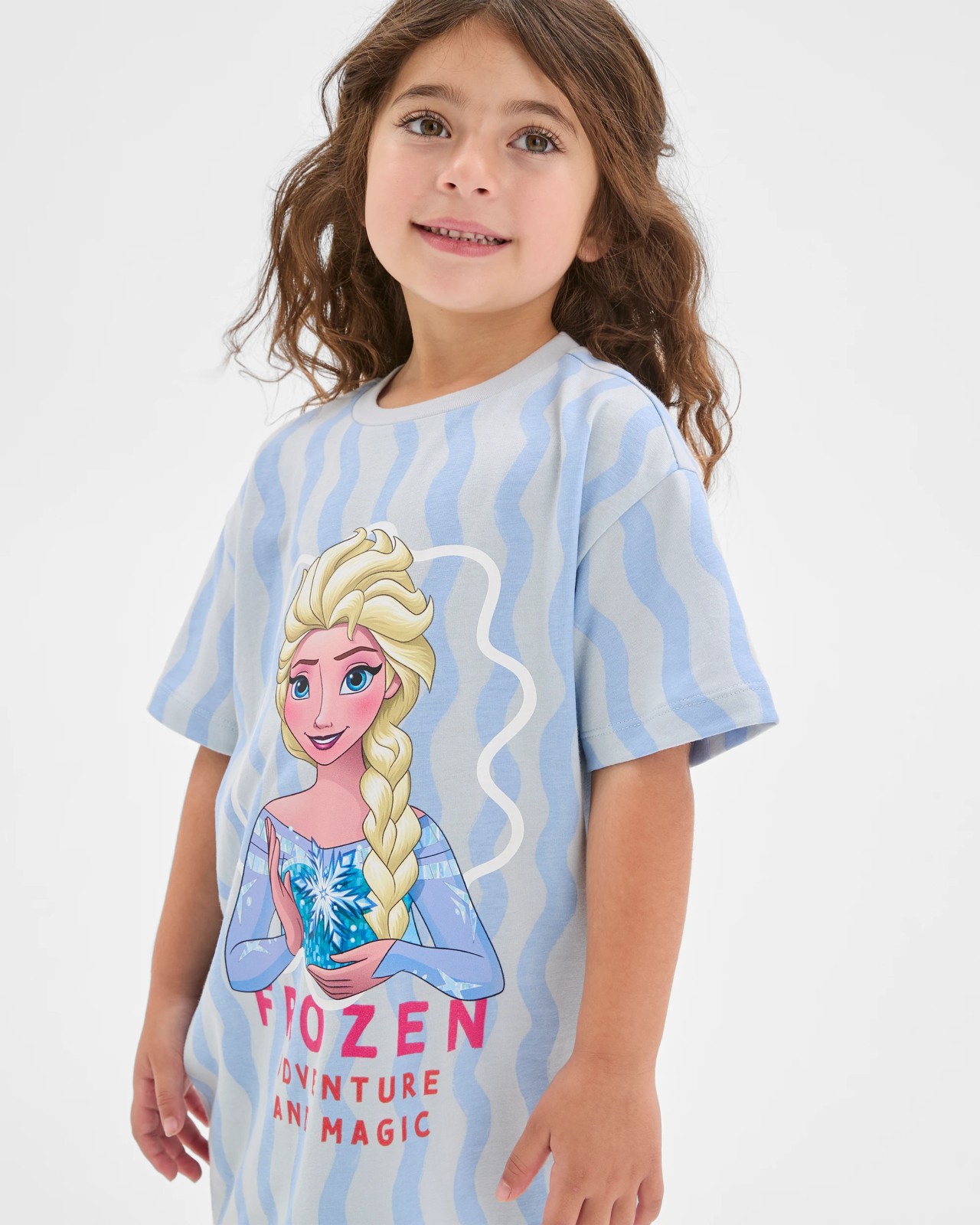 Disney Younger Girls Short Sleeve Oversized Nightie - Frozen 3 of 5
