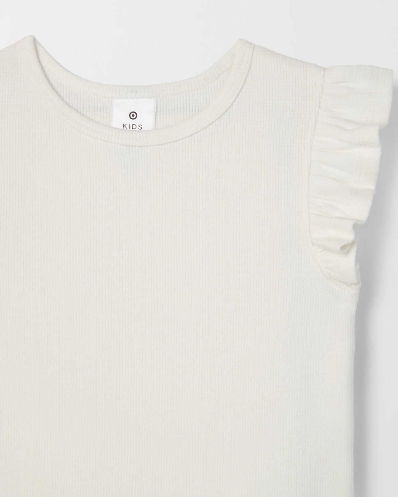 Australian Cotton Ruffle Sleeve Rib Tank Top - White 2 of 2