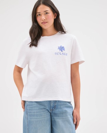Australian Cotton Step Hem Boxy Crop T-Shirt