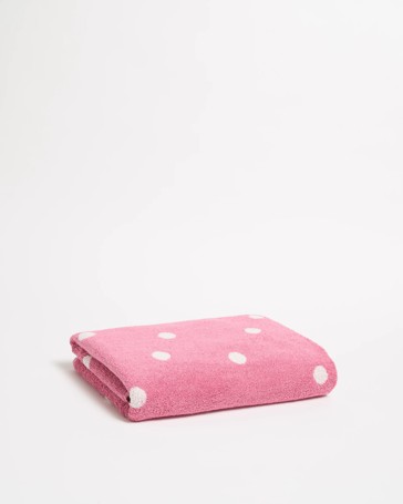 Senna Australian Cotton Polka Dot Bath Towel - Wild Rose