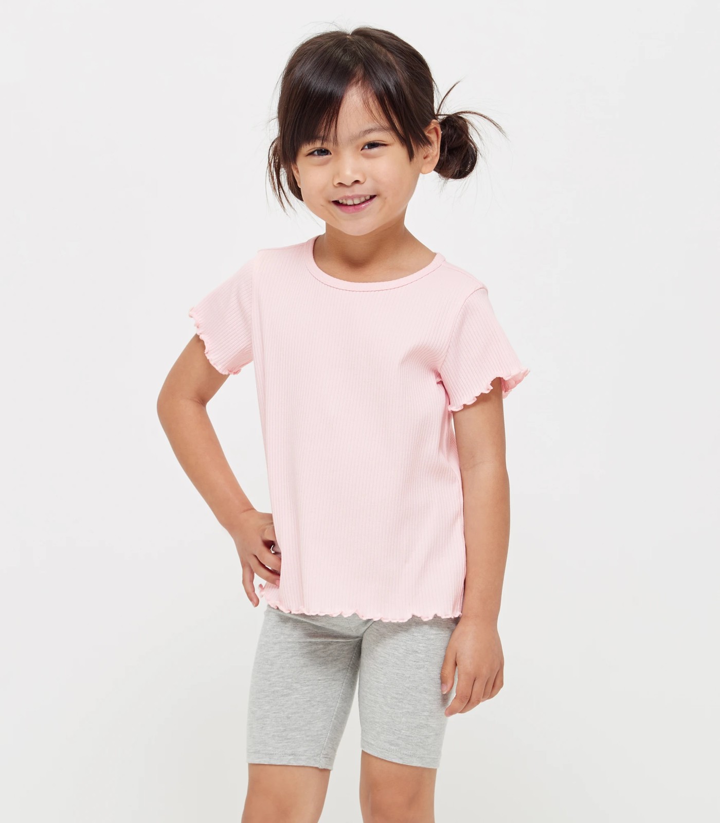 Rib T-shirt - Light Pink