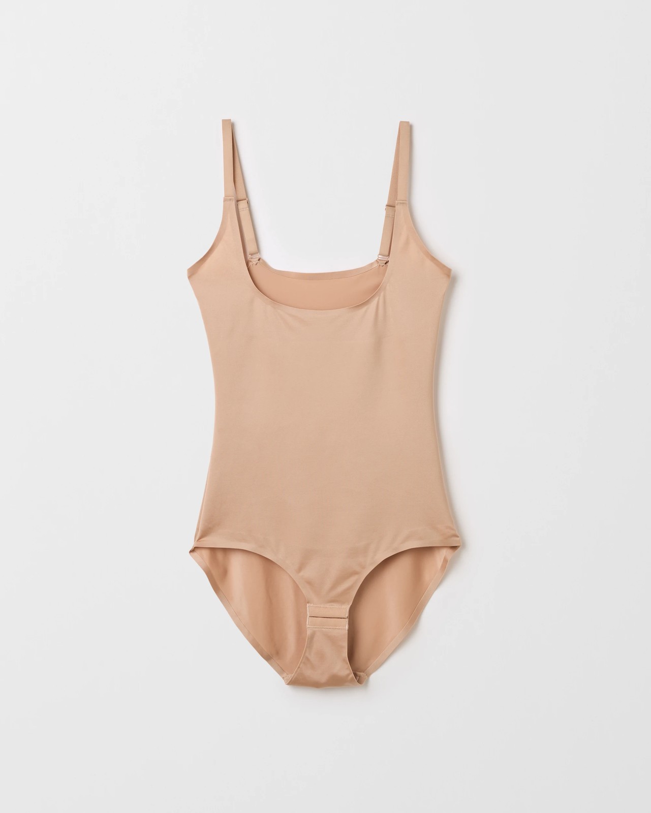 Barely There No Visible Panty Line Open Bust Brief Bodysuit - Latte 6 of 6
