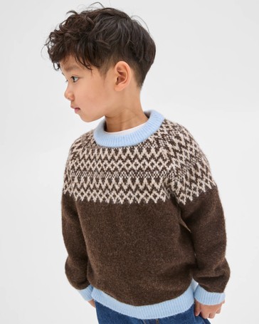 Fairisle Knit Crew Neck Sweater