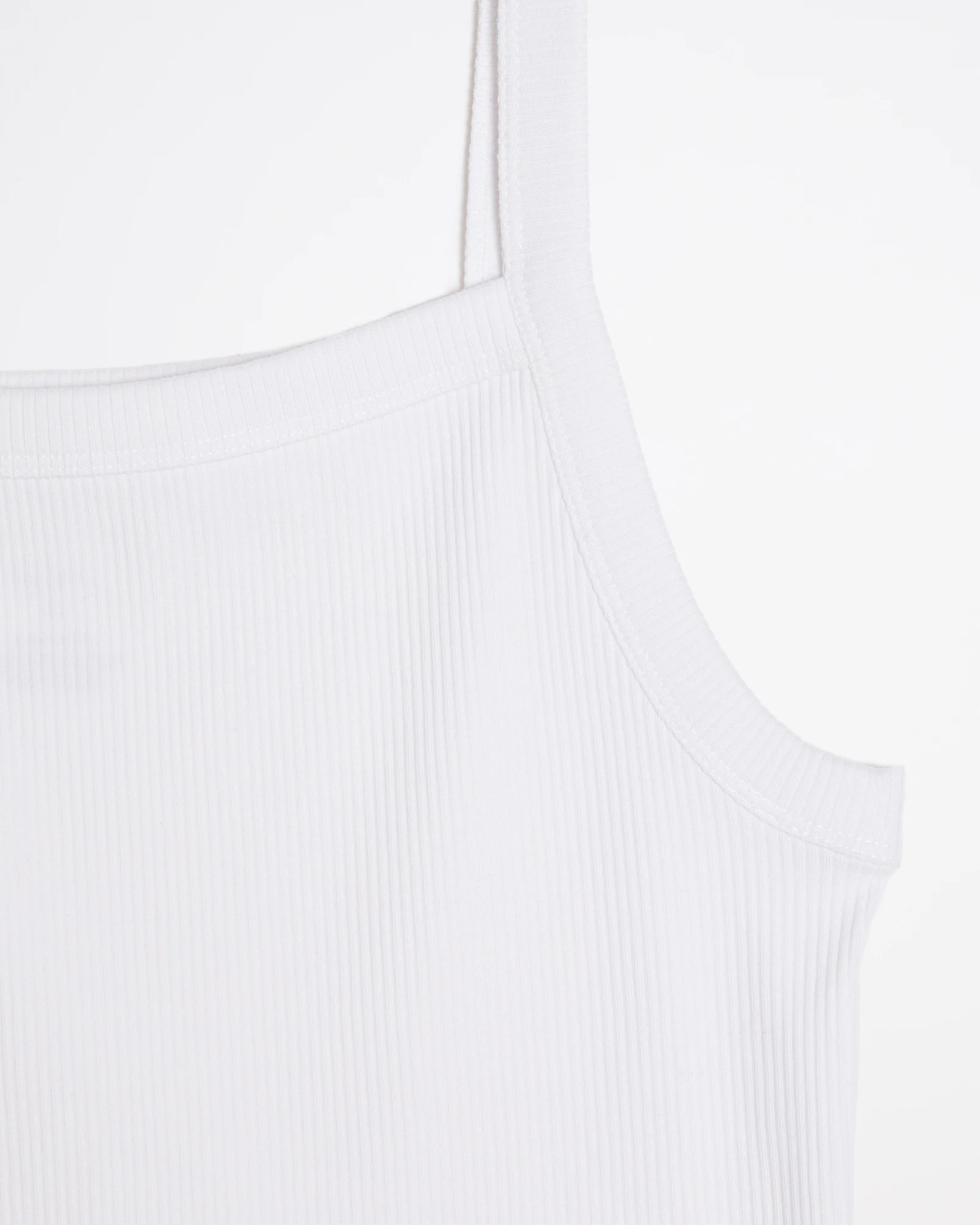 White May square-neck organic-cotton tank top