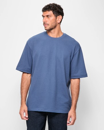 Australian Cotton Blend Relaxed Textured T-Shirt