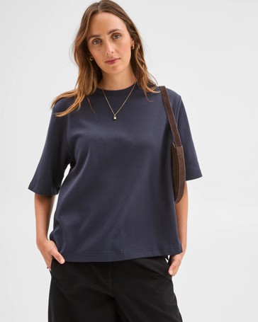 Australian Cotton Blend Oversized Interlock T-Shirt