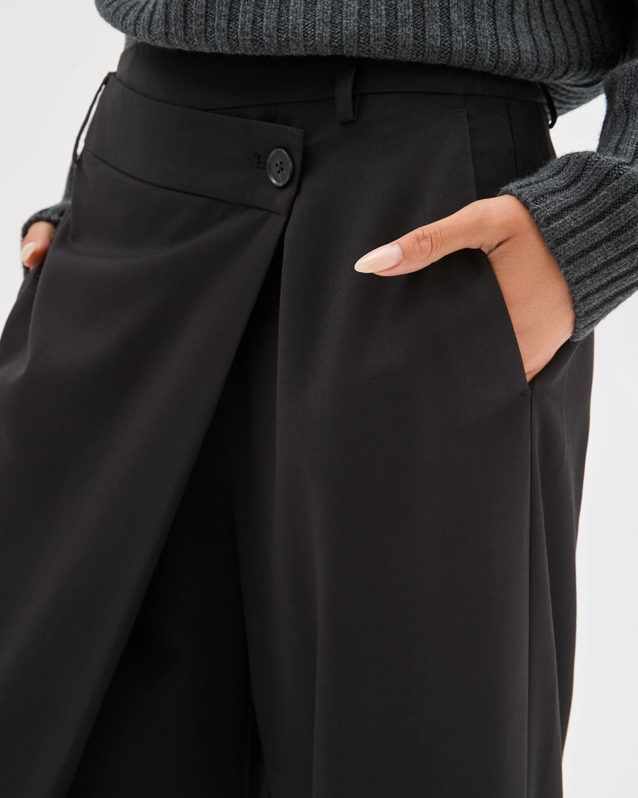 Lily Loves Wrap Front Tailored Pants - Black 5 of 6