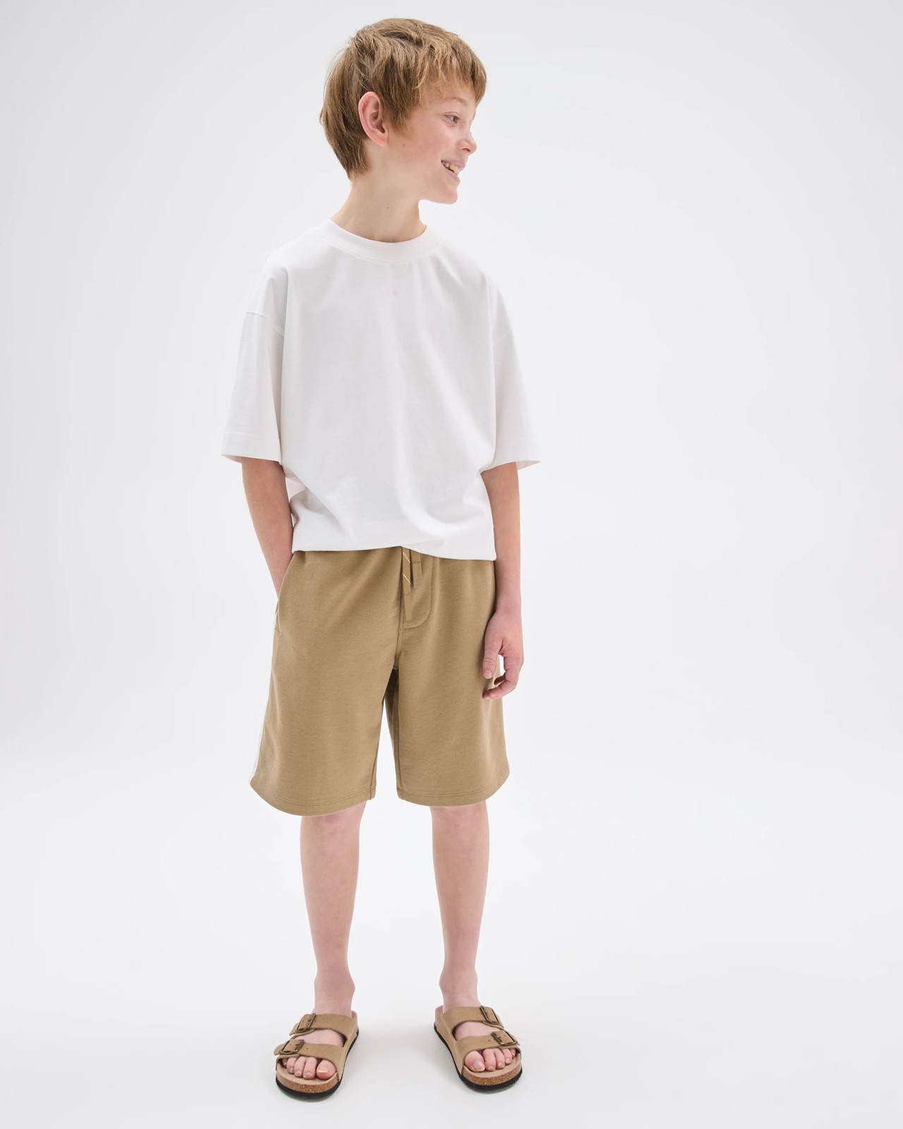 Australian Cotton Blend Fleece Sweat Shorts - Brown 2 of 5