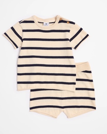 Baby Organic Cotton Knit Tee & Shorts 2 Piece Set