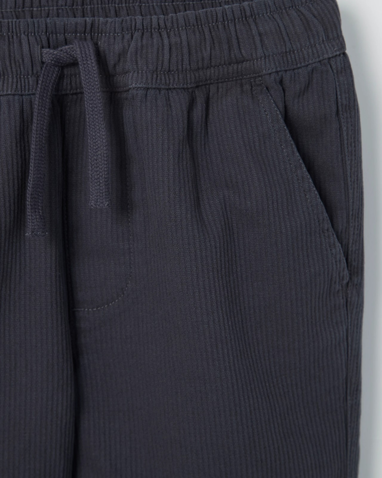 Textured Stripe Denim Shorts - Washed Black 2 of 2