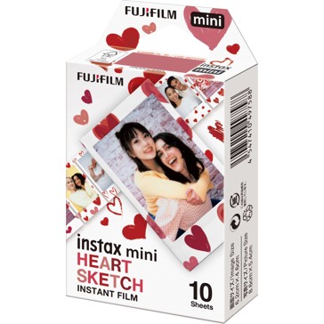 FujiFilm Instax Mini Heart Sketch 10 Pack Mini Film