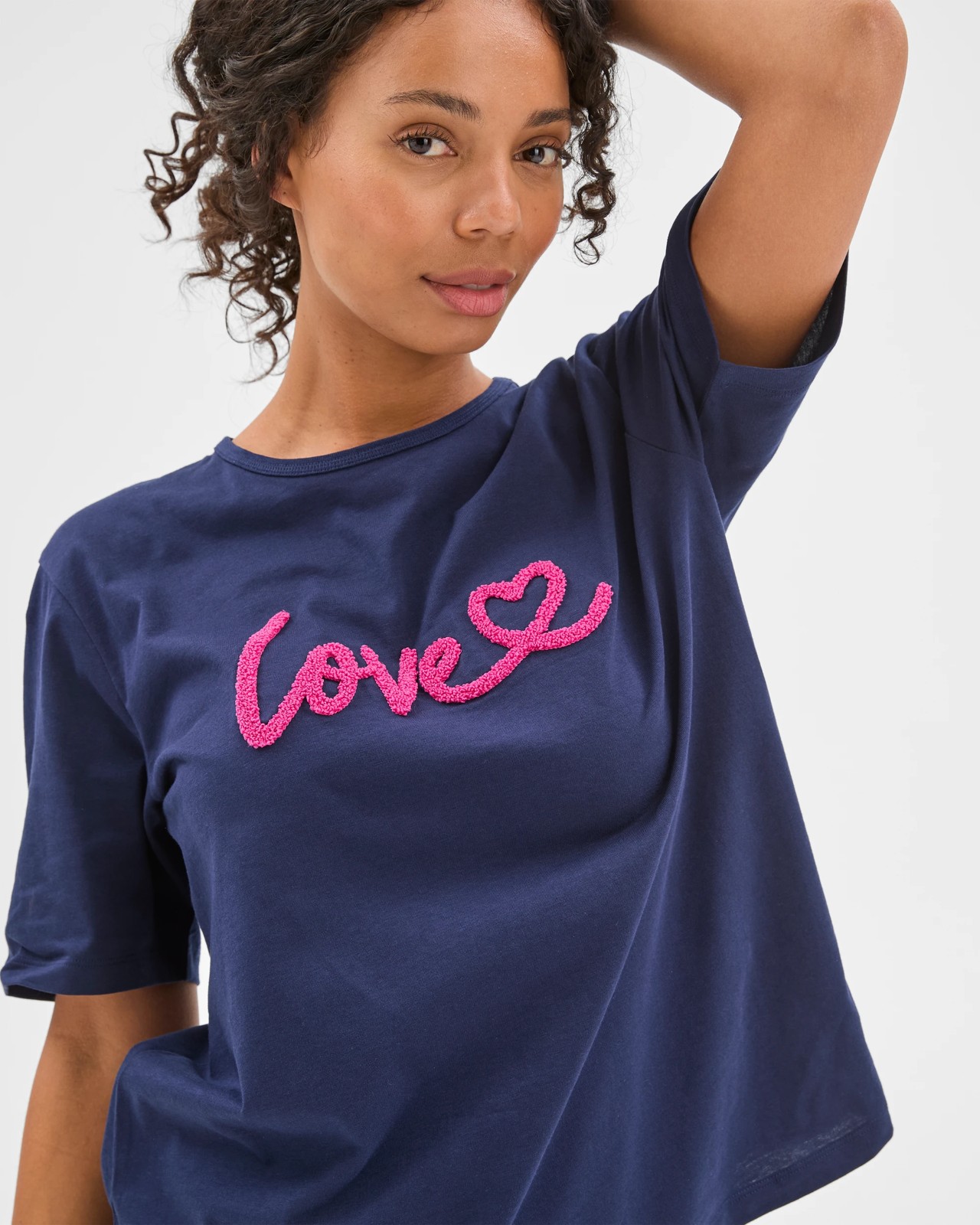 Australian Cotton Jersey Sleep T-Shirt - Heart Blue 5 of 5