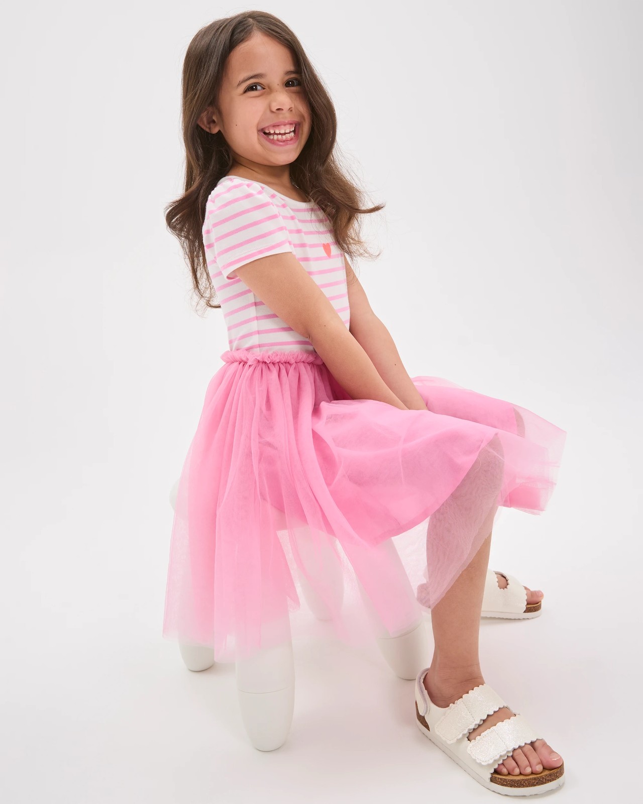 Occasion Knit Tulle Dress - Pink / Multi 2 of 5